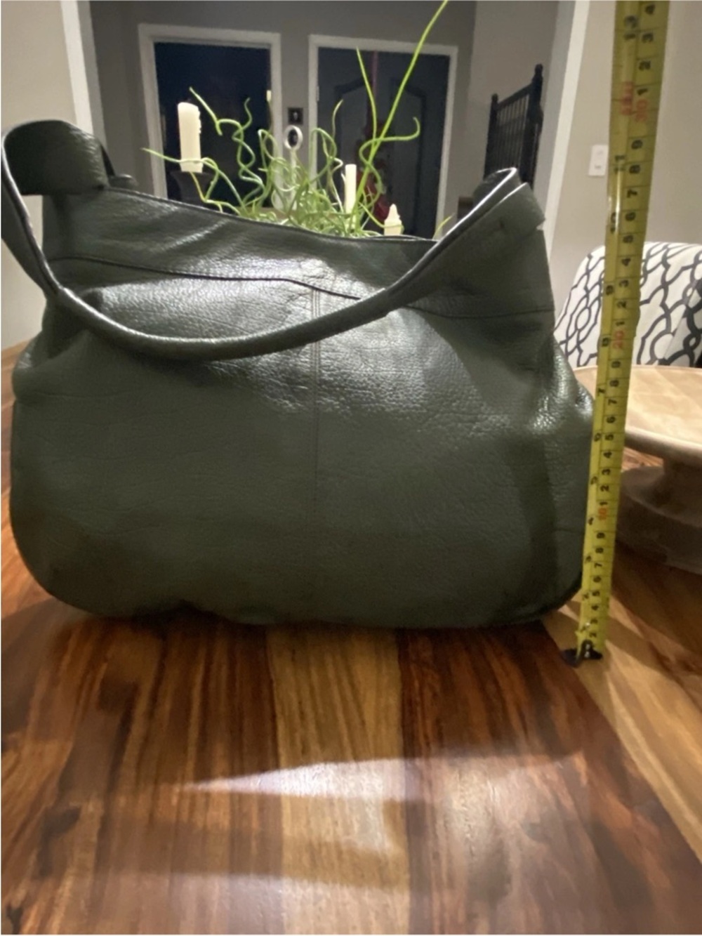 orYANY Olive Green Pebbled Leather Satchel